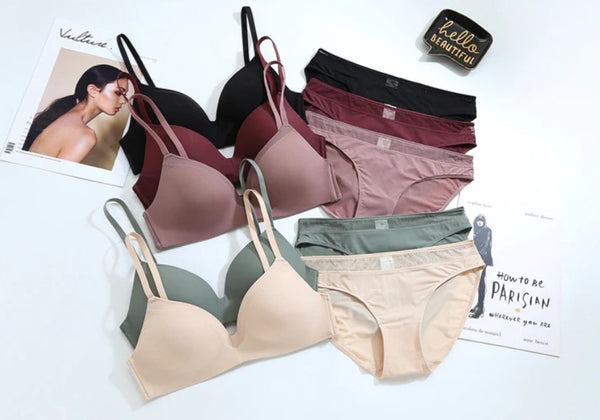 Seamless Tshirt bra set with matching panty