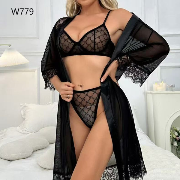 3 Piece Net nighty