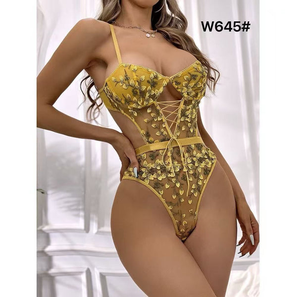 Sexy floral lingerie bodysuit