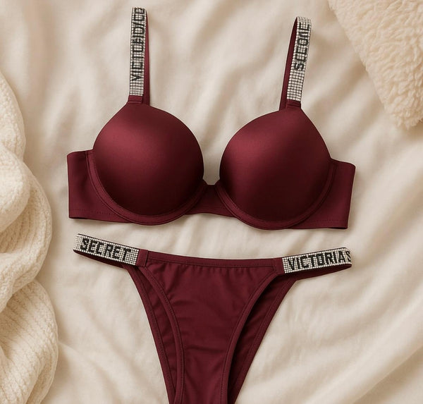Victoria Secret Rhinestone Wired bra set